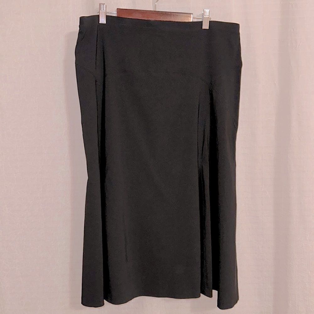 blue illusion XL Pull On Black Stretch Midi A Line Full Skirt